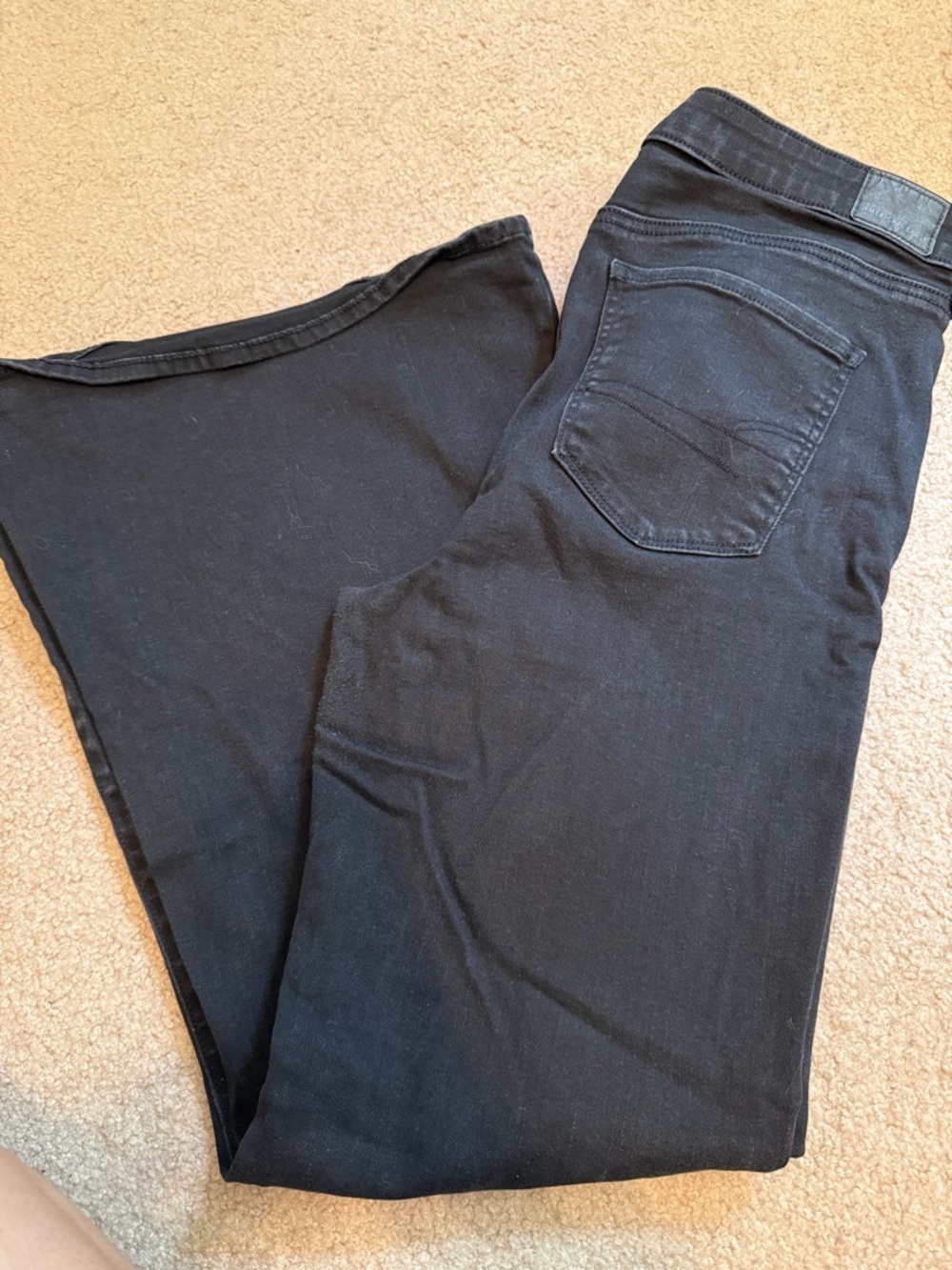 American Eagle Outfitters Black Flare Wide-Leg Jeans